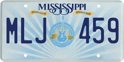 MS license plate MLJ459