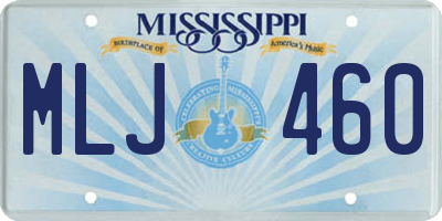 MS license plate MLJ460