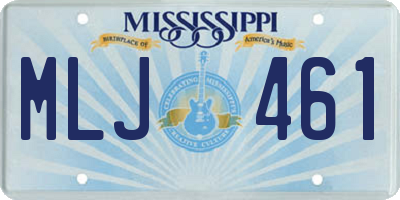 MS license plate MLJ461