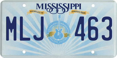 MS license plate MLJ463