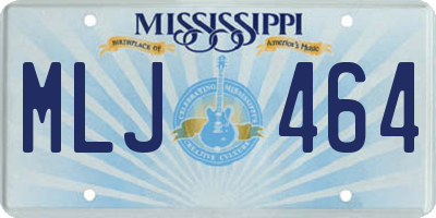 MS license plate MLJ464