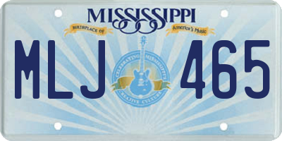 MS license plate MLJ465