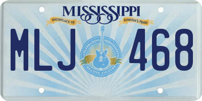 MS license plate MLJ468