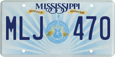MS license plate MLJ470
