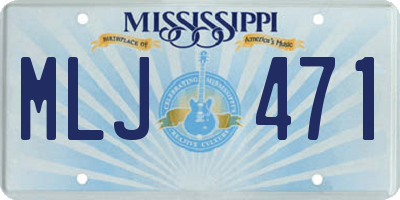 MS license plate MLJ471