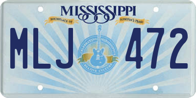 MS license plate MLJ472