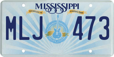 MS license plate MLJ473
