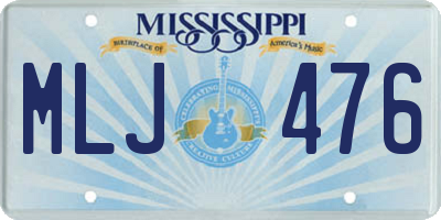 MS license plate MLJ476