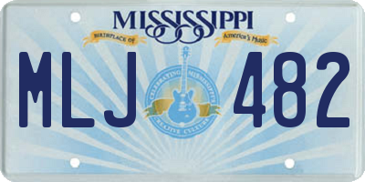MS license plate MLJ482