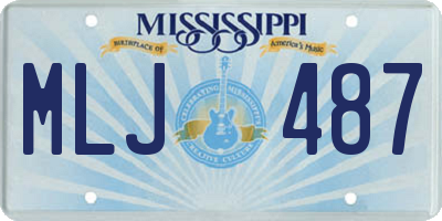 MS license plate MLJ487