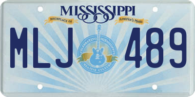 MS license plate MLJ489