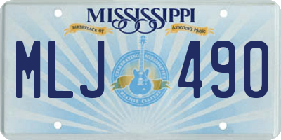 MS license plate MLJ490