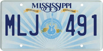 MS license plate MLJ491