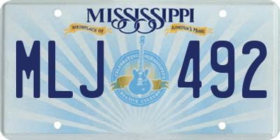 MS license plate MLJ492