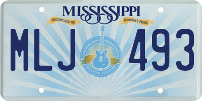 MS license plate MLJ493