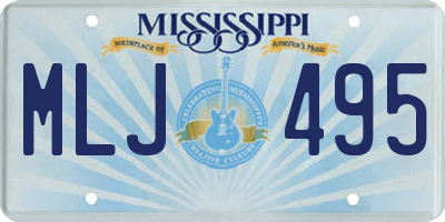 MS license plate MLJ495