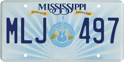 MS license plate MLJ497