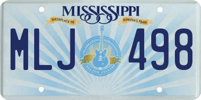 MS license plate MLJ498