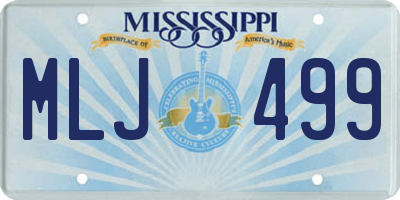 MS license plate MLJ499