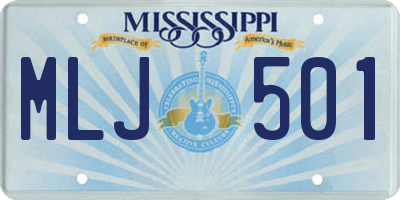 MS license plate MLJ501