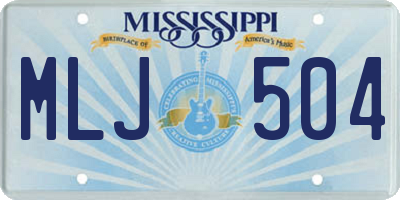 MS license plate MLJ504
