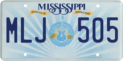 MS license plate MLJ505