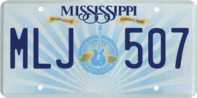 MS license plate MLJ507