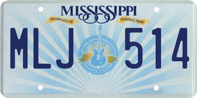MS license plate MLJ514