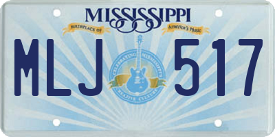 MS license plate MLJ517