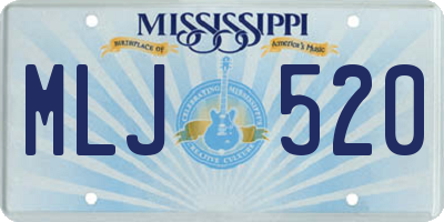 MS license plate MLJ520