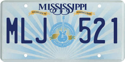 MS license plate MLJ521