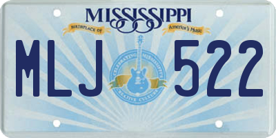 MS license plate MLJ522
