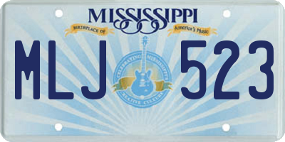MS license plate MLJ523