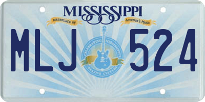 MS license plate MLJ524