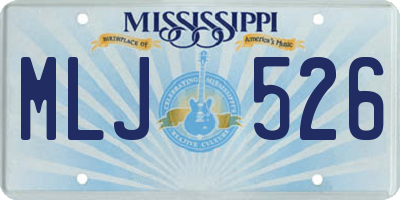 MS license plate MLJ526