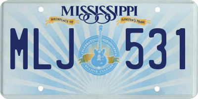 MS license plate MLJ531