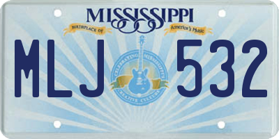 MS license plate MLJ532