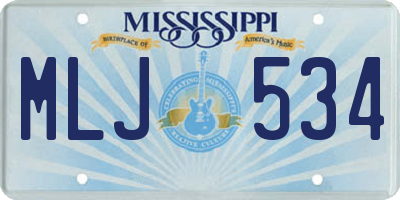 MS license plate MLJ534