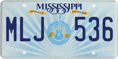 MS license plate MLJ536