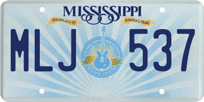 MS license plate MLJ537