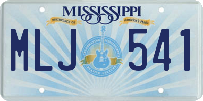 MS license plate MLJ541
