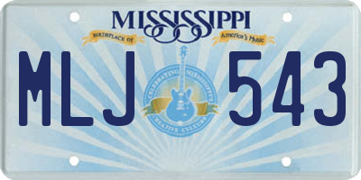 MS license plate MLJ543