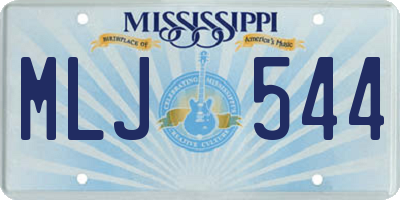 MS license plate MLJ544
