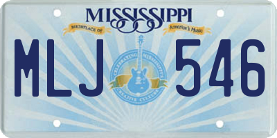MS license plate MLJ546