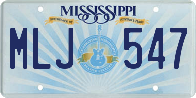 MS license plate MLJ547
