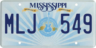 MS license plate MLJ549