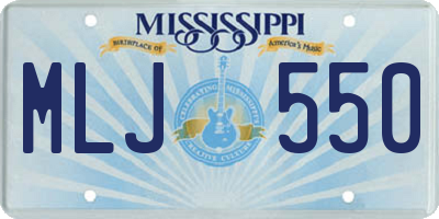 MS license plate MLJ550