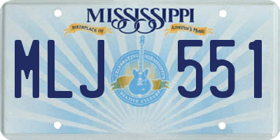 MS license plate MLJ551