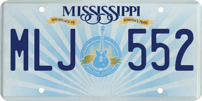 MS license plate MLJ552