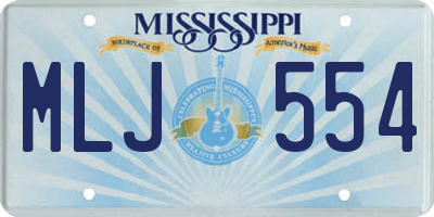 MS license plate MLJ554